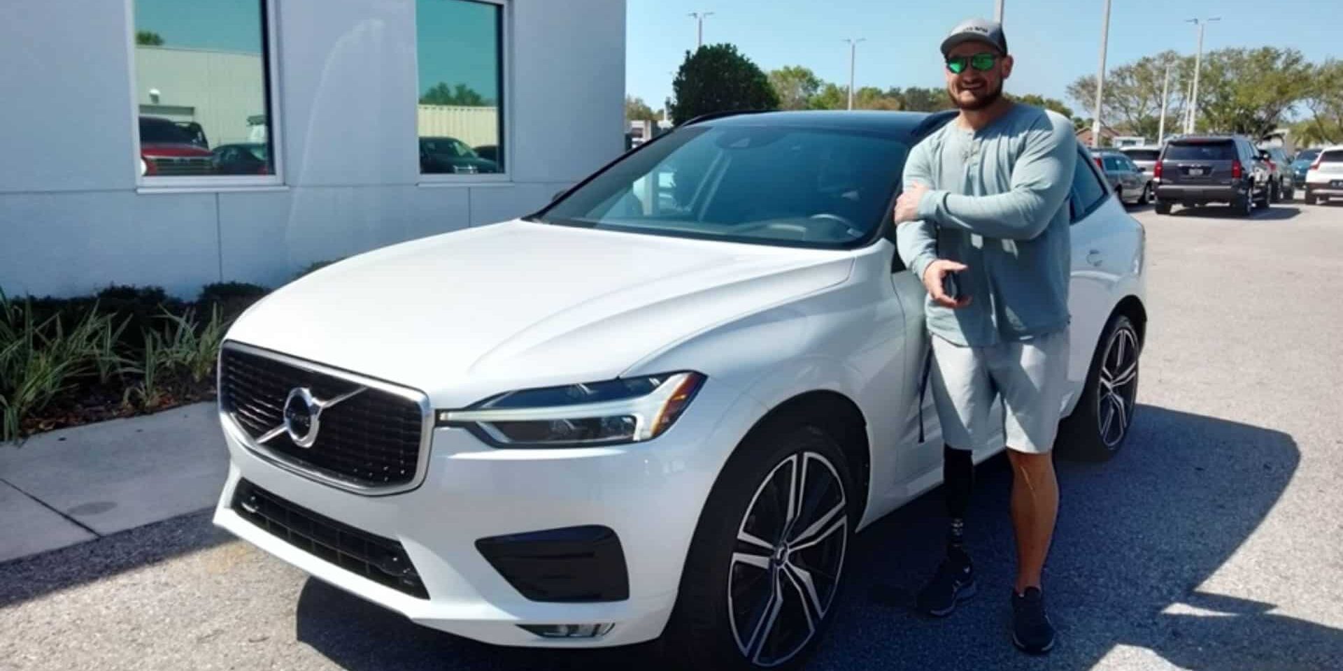 Peterson_Vehicle_Grant U.S. Army Specialist Stephen Peterson with 2023 Volvo XC60 Sport Utility.