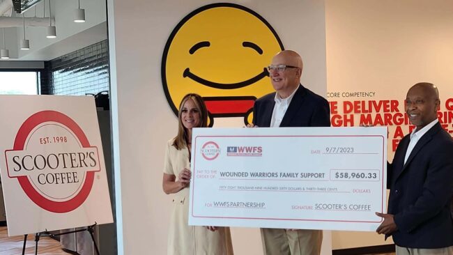 Scooters_2023_WWFS Scooters Coffee donates to Wounded Warriors Family Support
