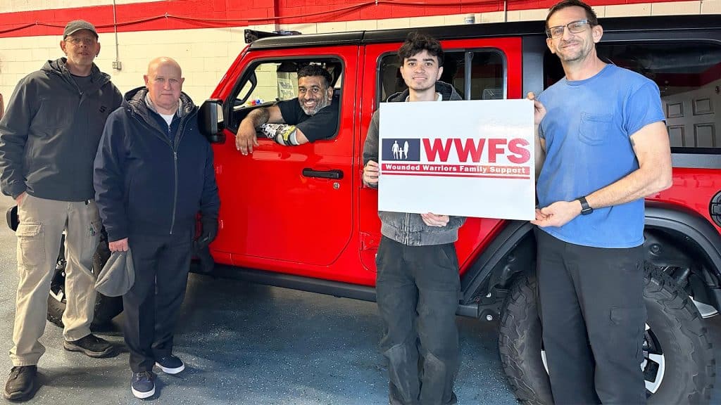 Wounded Warriors Family Support provided a new 2023 Jeep Wrangler to Army SGT Luis Rosa-Valentin.