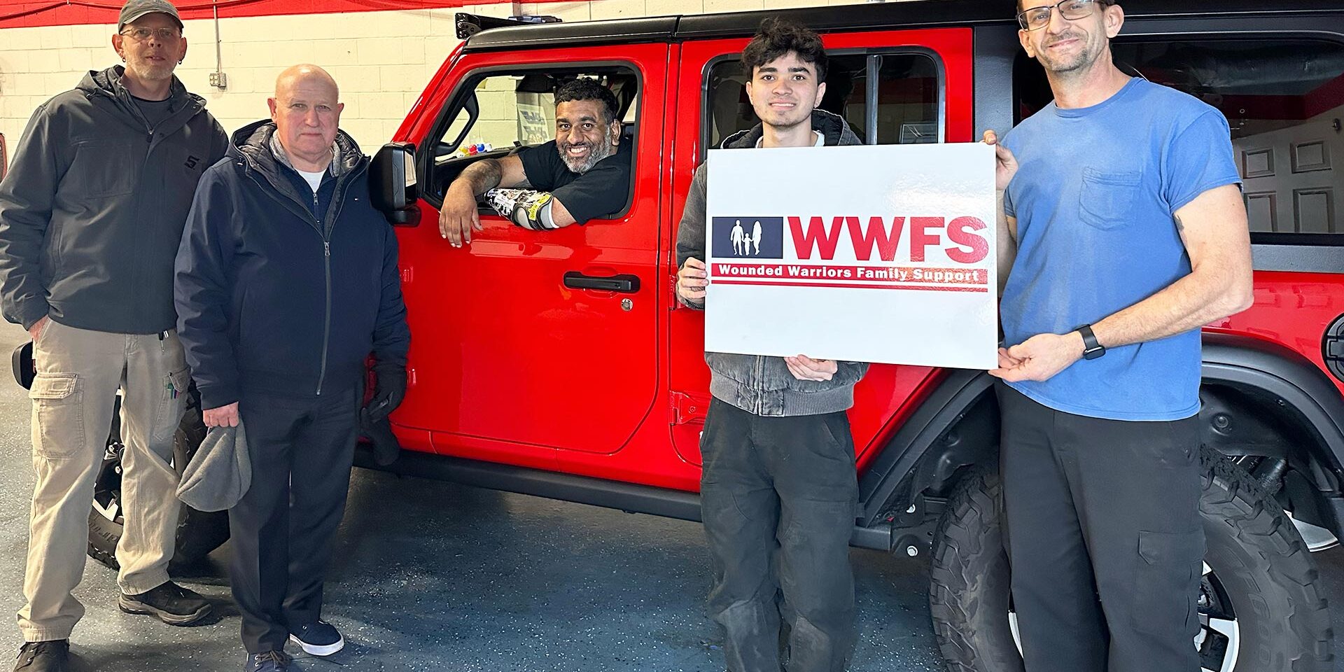 Wounded Warriors Family Support provided a new 2023 Jeep Wrangler to Army SGT Luis Rosa-Valentin.