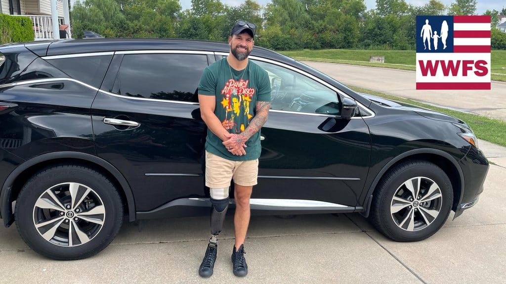 Iraq War Amputee Brian Urruela granted WWFS Mobility is Freedom award.