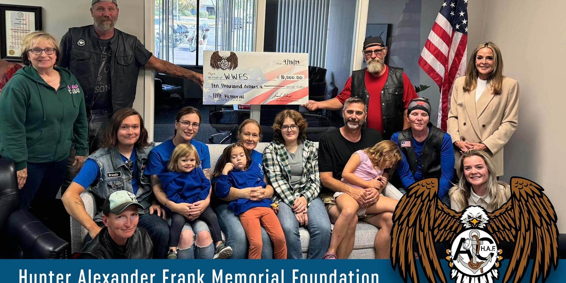 Hunter Alexander Frank Memorial Foundation donates $10k to Wounded Warriors Family Support
