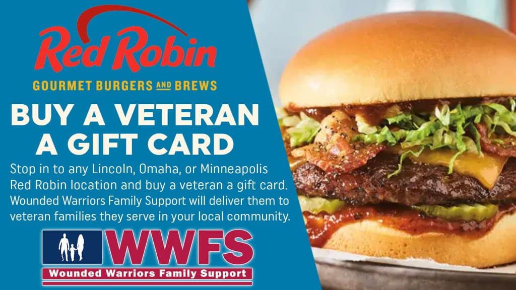 Red Robin Will Offer Veteran Gift Card Fundraiser to Benefit Wounded Warriors Family Support
