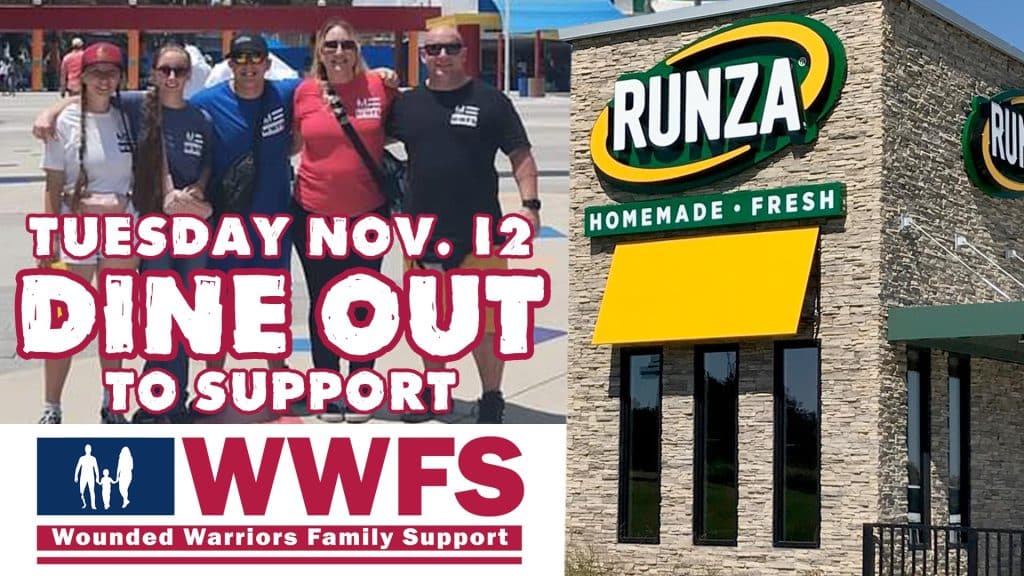 Runza Restaurants to donate 10% to Wounded Warrriors Family Support | Veteran Day Fundraiser